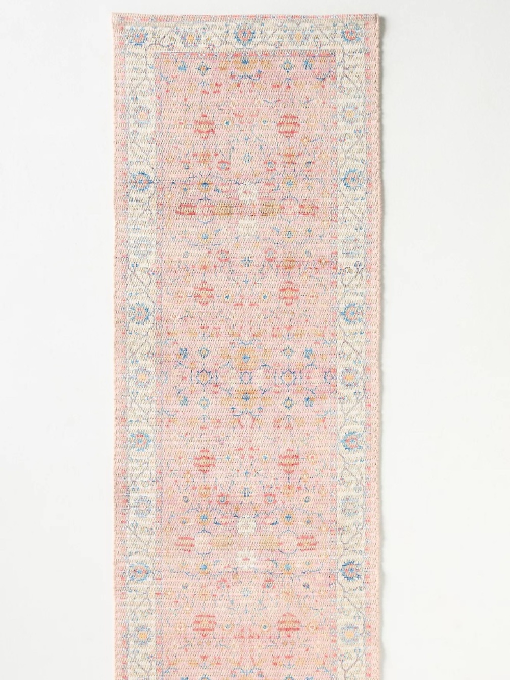 Anthropologie Maise Cotton Printed Bath Mat in Peach Long Runner nwt